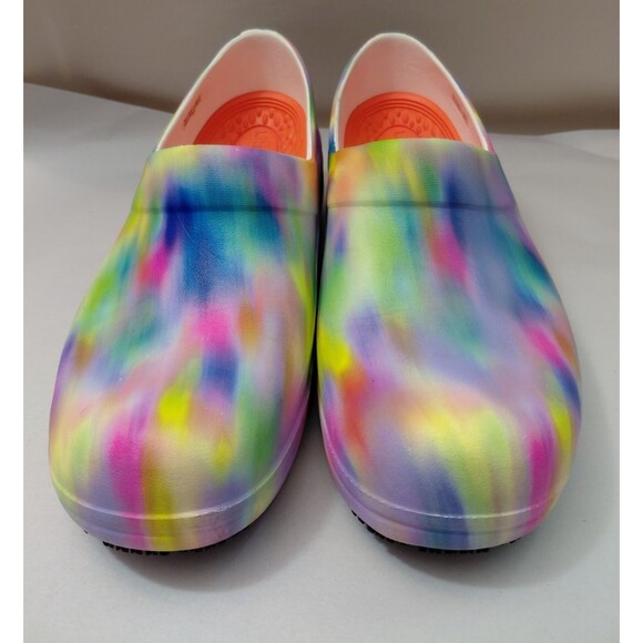 Crocs Shoes Womens 10 Work Neria Pro II Graphic Paint Brushed Blur Tie Dye Clogs - Picture 2 of 8